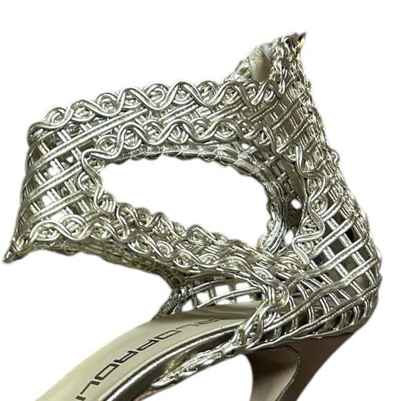 Giancarlo Paoli 9.5 NWOT ultra lux Gold with tiny silver hue stilettos - Picture 14 of 15